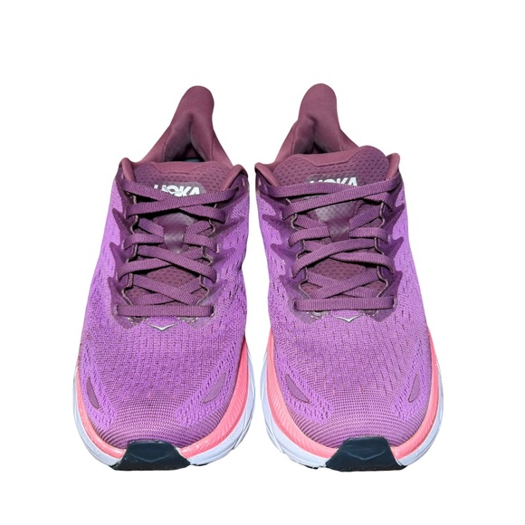 Hoka Women's Clifton 8 Pink and Purple Athletic Shoes size 6.5 B - Picture 4 of 8